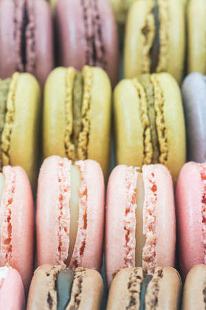 Sweet and colourful french macaroons or macaron, Dessert.の写真素材