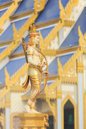 Bangkok, Thailand - November 12, 2017 :Guardian statues at the royal crematorium of His Majesty late King Bhumibol Adulyadej built for the royal funeral at Sanam Luang.のeditorial素材