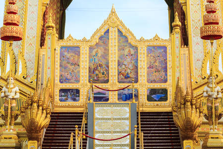 Bangkok, Thailand - November 12, 2017 :The royal crematorium of His Majesty late King Bhumibol Adulyadej built for the royal funeral at Sanam Luang.のeditorial素材