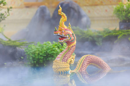 Bangkok, Thailand - November 12, 2017 :Guardian statues at the royal crematorium of His Majesty late King Bhumibol Adulyadej built for the royal funeral at Sanam Luang.のeditorial素材