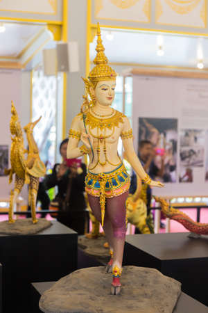 Bangkok, Thailand - November 12, 2017 :Guardian statues and animals of Him-ma-pan forest in the exhibition of The royal crematorium of His Majesty late King Bhumibol Adulyadej built for the royal funeral at Sanam Luang.のeditorial素材