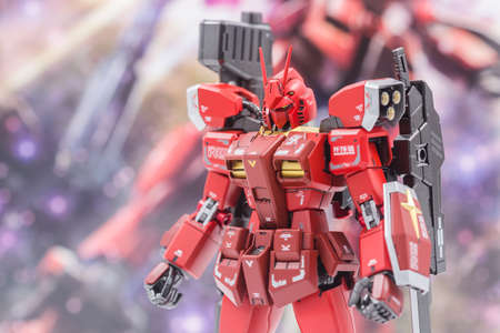 Bangkok, Thailand - January 6, 2018: Gundam scale plastic models in the shop at thailand.