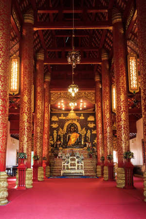Chiang Rai, Thailand - December 25, 2017: The Wat Phra Kaew is a Royal Temple in Chiang Rai and one of the oldest in the city. Although the exact year the Wat was founded is not known, it goes back at least to the end of the 14th century.のeditorial素材