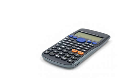 Scientific calculator on the white background.の写真素材