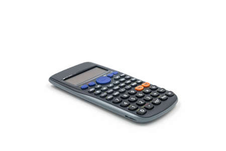 Scientific calculator on the white background.の写真素材