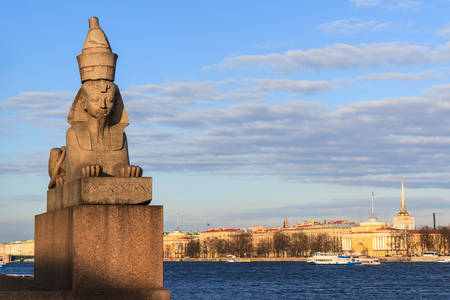 Beatiful view Neva river in Saint Petersburg, Russia.の写真素材