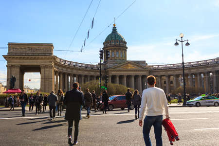Saint Petersburg, Russia - May 3, 2018: Kazan Cathedral (Cathedral of Our Lady of Kazan). A Russian Orthodox Church in Saint Petersburg, Russia.のeditorial素材