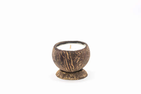 Beautiful candle for spa on white background.の写真素材