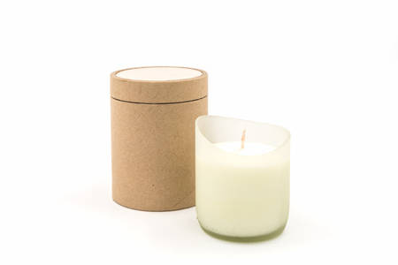 Beautiful candle for spa on white background.の写真素材