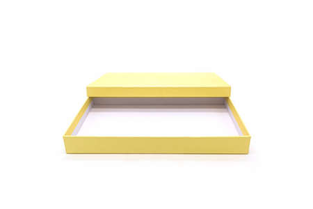 Golden square box on the white background.の写真素材