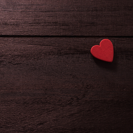 selective focus Valentines Day background with hearts. on wood table still lifeの写真素材