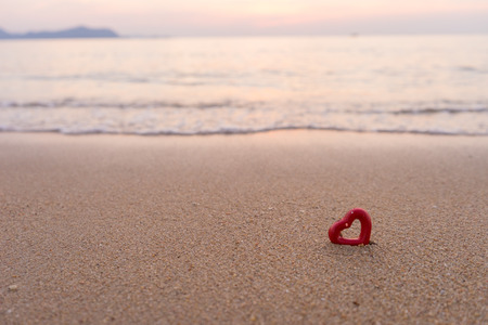 hearts on the summer beach soft focusの写真素材