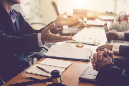 Business lawyer team. Working together of lawyer in the meeting.