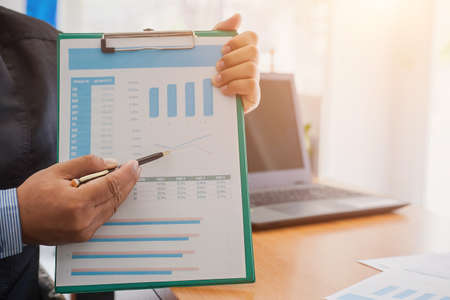 Business people meeting at working with financial reportsの写真素材