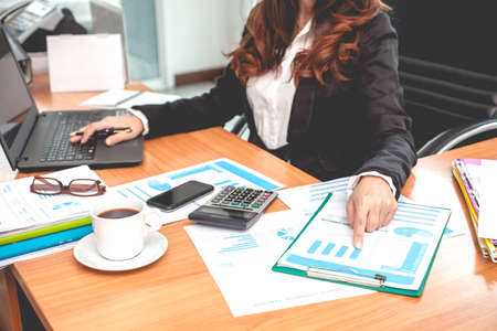 Business people meeting at working with financial reports