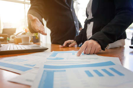 Business people meeting at working with financial reportsの写真素材