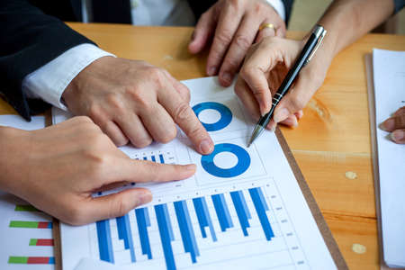 Business people meeting at working with financial reportsの写真素材