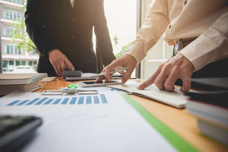 Business people meeting at working with financial reportsの写真素材