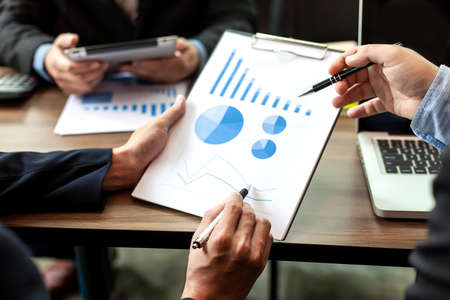 Business people meeting. working with new startup project. Idea presentation, analyze plans.の写真素材