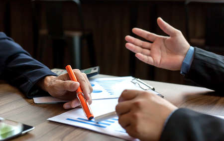 Business people meeting at working with financial reportsの写真素材