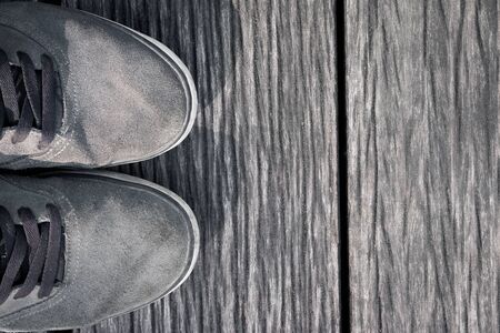 Shoes on the wooden floorの写真素材