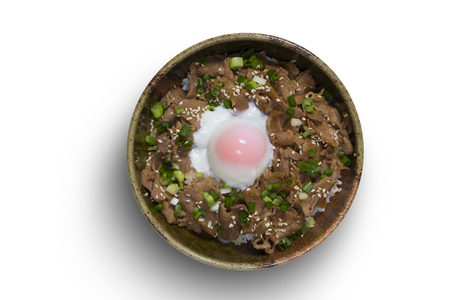 Japanese food rice with slice pork and egg, Butadonの写真素材