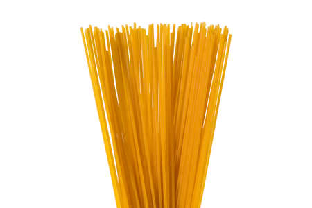 Spaghetti noodle on isolated white backgroundの写真素材