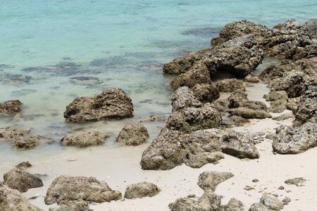 Rock on the beach with sea. Samae San island, Thailand.の写真素材