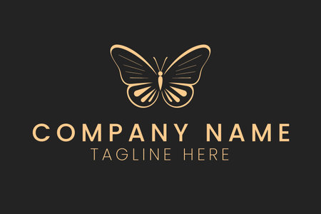 Butterfly logo design vector template. Luxury beauty brand.のイラスト素材