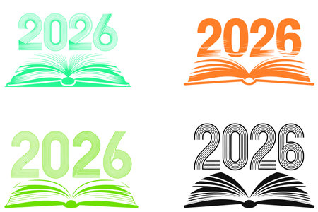 New Year 2016. Set of colorful books. Vector illustration for your designのイラスト素材