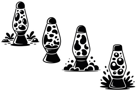 Black and White Silhouettes of Condom Shakers, Vector Illustrationのイラスト素材