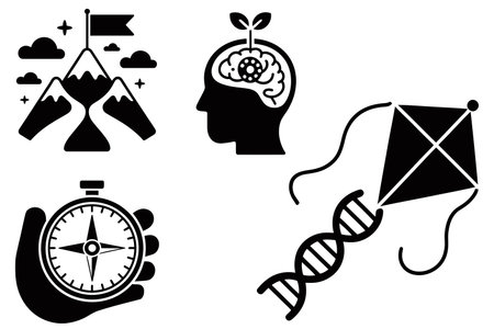 Vector set of icons on the theme of education, science and research.のイラスト素材