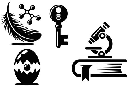 Set of icons on the theme of science and education. Vector illustrationのイラスト素材