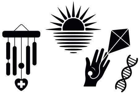 Set of icons on the theme of science, research and development.のイラスト素材