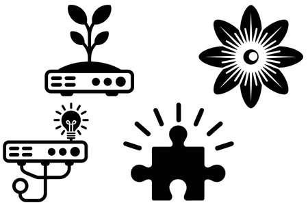 Set of icons on the theme of the Internet. Vector illustration.のイラスト素材