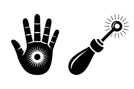 Hand icon set on white background. Black and white vector illustration.のイラスト素材