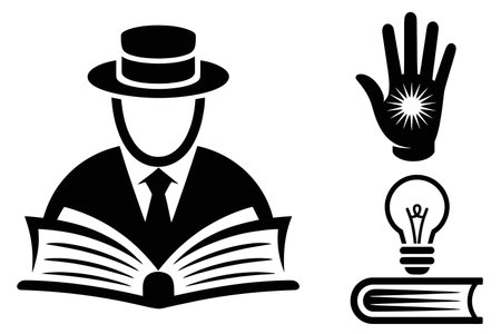 Illustration of book reading with a lightbulb and a lampのイラスト素材