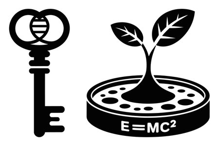 Ecology concept with key and plant. Vector illustration on white background.のイラスト素材
