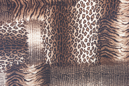 texture of print fabric striped leopard for backgroundの写真素材