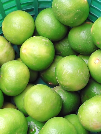 lime citrus fruit in basket