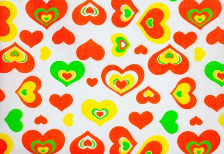 Heart cloth background with fabric texture,