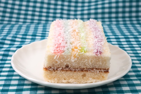 cake with coconut on deckの写真素材
