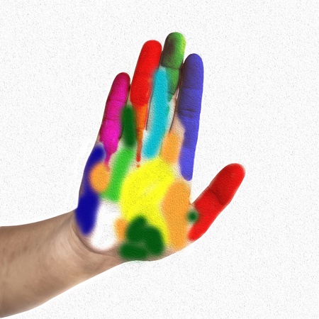 Hand Painted . Isolated on white backgroundの写真素材