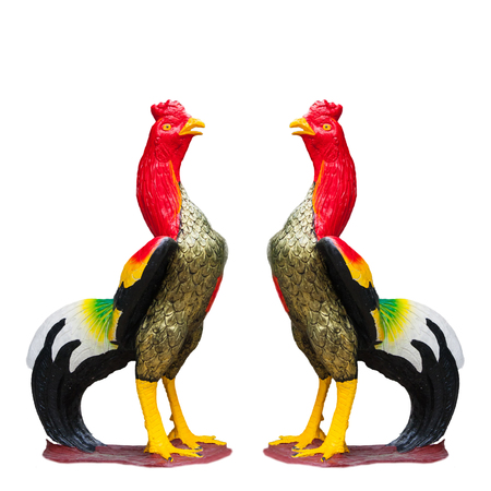 lucky cock is  popular and found generally in  thailand . this sign mean Bring money luck.の写真素材