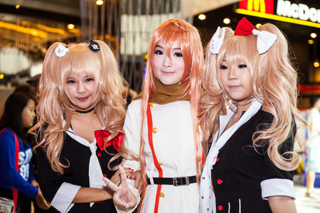 BANGKOK, THAILAND - SEPTEMBER 15:An unidentified 
Japanese anime cosplay pose in Japan Festa in Bangkok 
2013 on September 15, 2013 at Central rama9, Bangkok, 
Thailand. のeditorial素材