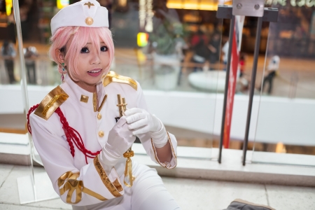 BANGKOK, THAILAND - SEPTEMBER 15:An unidentified Japanese anime cosplay pose in Japan Festa in...