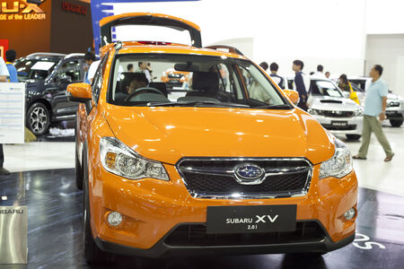 NONTHABURI - DECEMBER 6 : SUBARU XV car on display at The 30th Thailand International Motor Expo on December 6, 2013 in Nonthaburi, Thailand.のeditorial素材