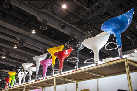 ANGKOK, THAILAND - MARCH 8:Modern Ferniture Fair ,new design and modren chair Promote a super shock super sale in Bitech Bangna .MARCH 8,2014 in Bangkok,Thailand.のeditorial素材