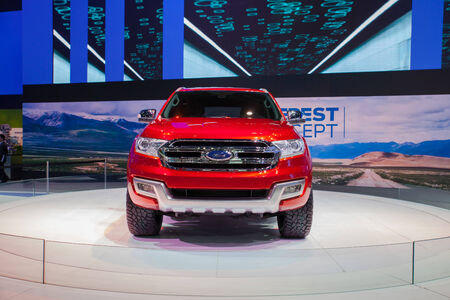 BANGKOK - MARCH 26  Ford Everest 4WD on display at The 35th Bangkok International Motor Show 2014 on March 26,2014 in Bangkok, Thailand のeditorial素材