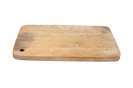 Wood cutting board on white の写真素材
